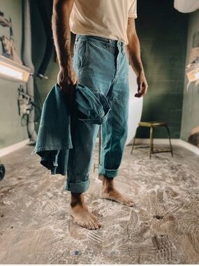 Courier Pant OG Fit in Indigo Hickory Stripe | Gold Thread Special